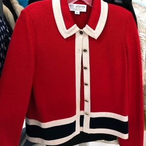 St. John collection red and navy women’s  jacket